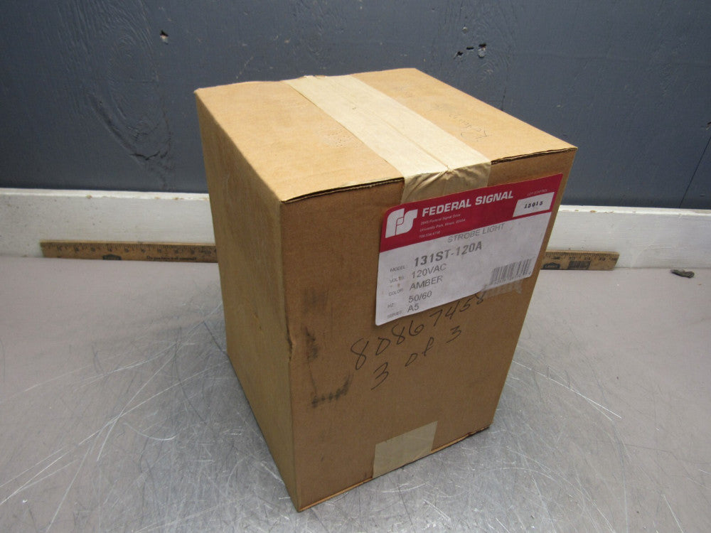 FACTORY SEALED FEDERAL SIGNAL AMBER STROBE LIGHT 131ST-120A 120VAC SER-A5 NEW !!