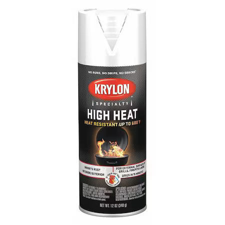 Krylon K01505777 Spray Paint, White, Flat, Solvent, 12 Oz