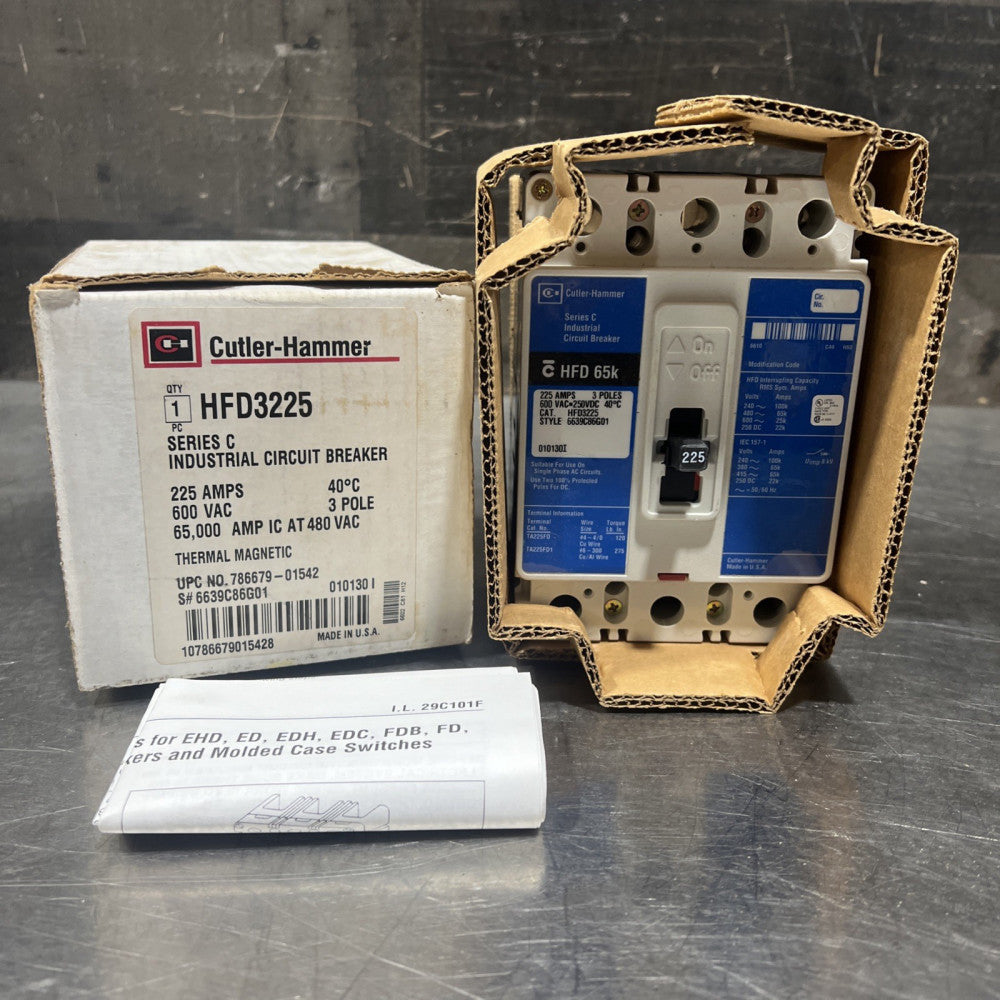 EATON CORPORATION HFD3225 Circuit Breaker Nos Surplus