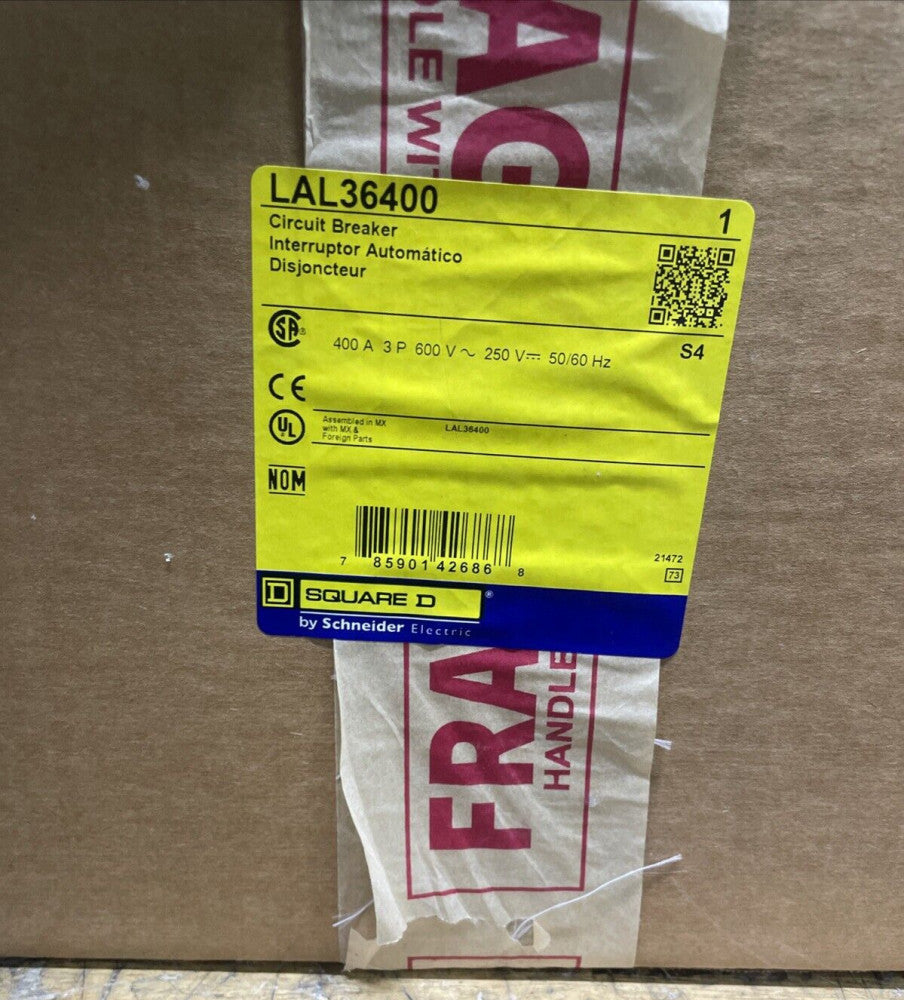 Square D LAL36400 Circuit Breaker - 3 Pole, 400 Amp, 600V NEW