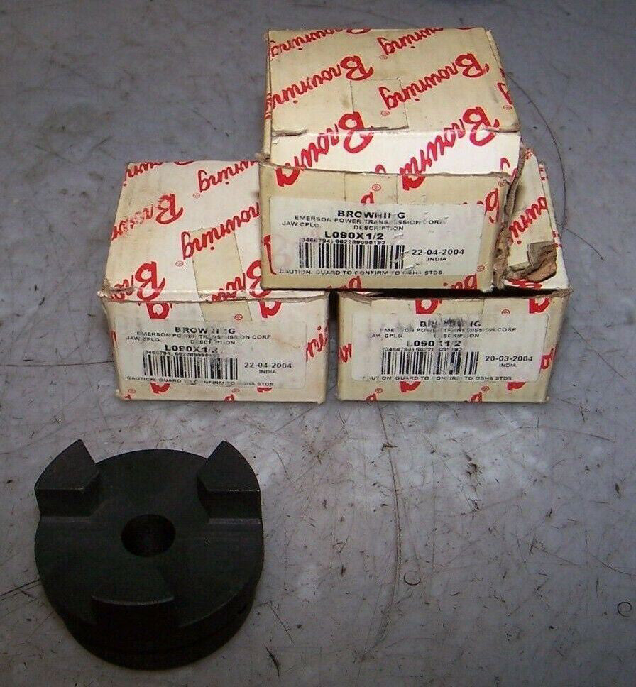 3) NEW BROWNING JAW TYPE L COUPLING 1/2" FINISHED BORE  L090X1/2  LOT OF 3