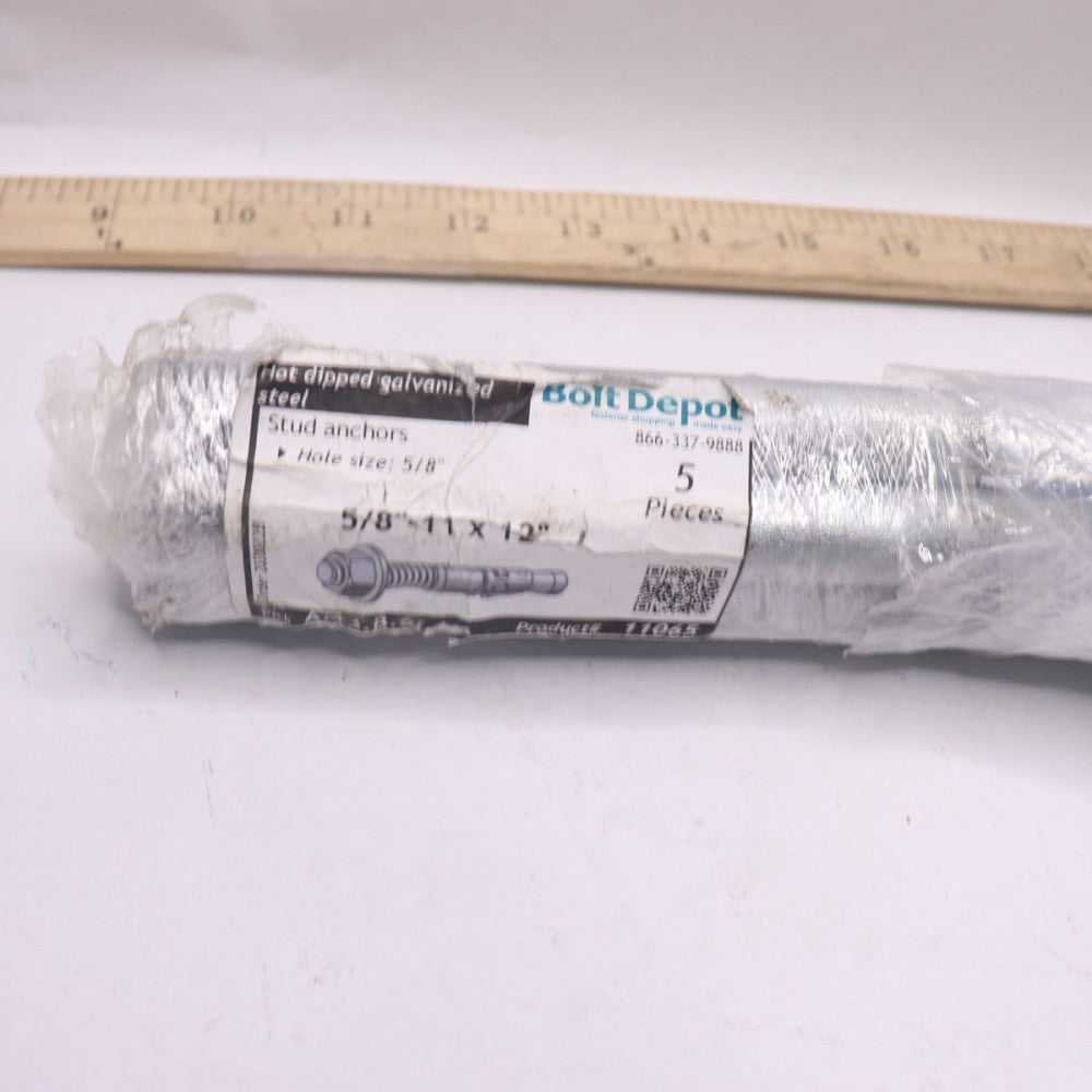 Bolt Depot Stud Anchor Hot Dipped Galvanized Steel 5/8"-11 x 12" 11065