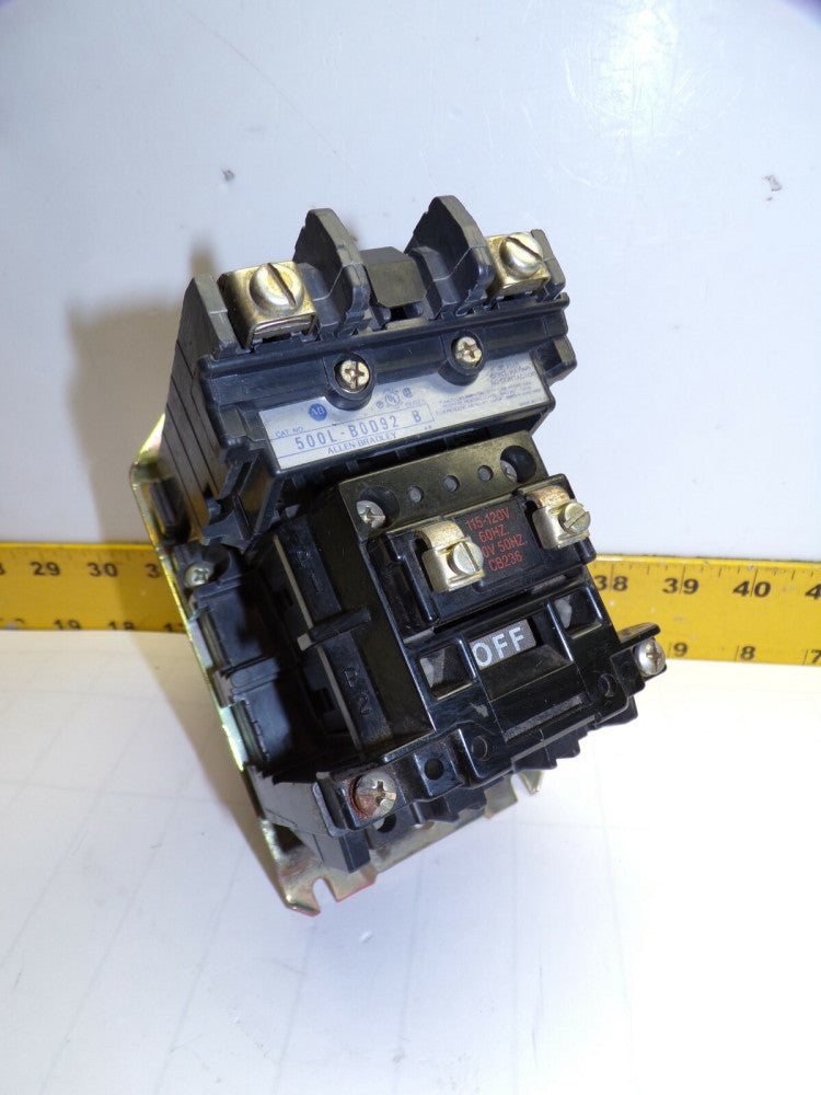 ALLEN BRADLEY LIGHTING CONTACTOR 120 VAC COIL 30 AMP  500L-B0D92 / 500L-BOD92