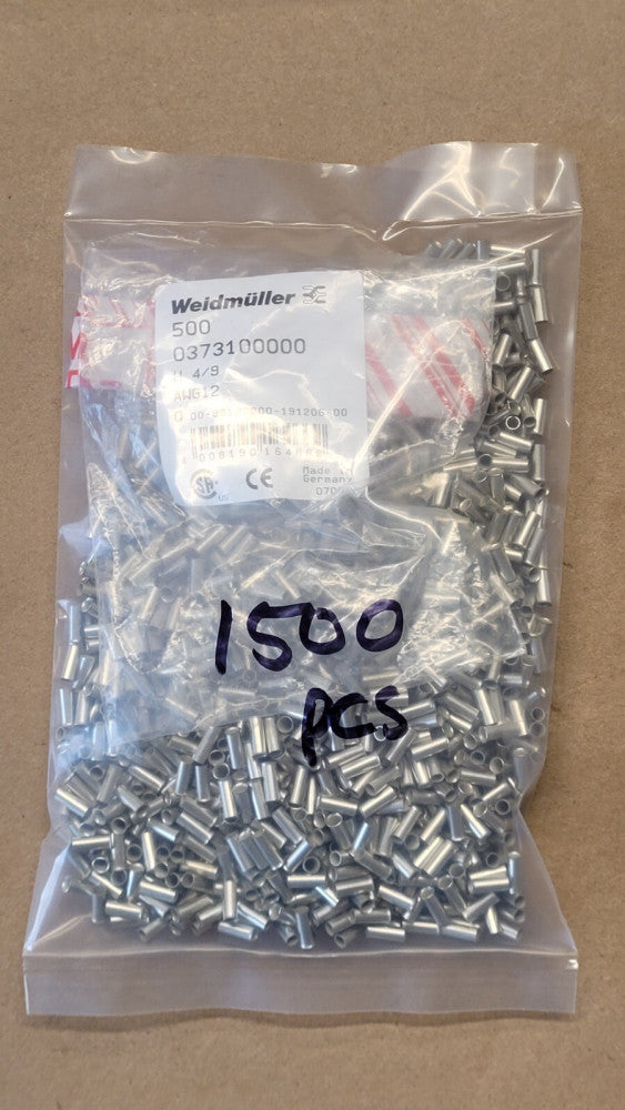 Lot of 1500 Weidmuller 0373100000 H4/9 AWG12 Connector Ferrules