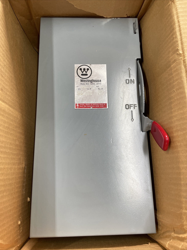 NEW OLD STOCK! WESTINGHOUSE HFN362, HEAVY DUTY SAFETY SWITCH, 60 AMP, 600VAC