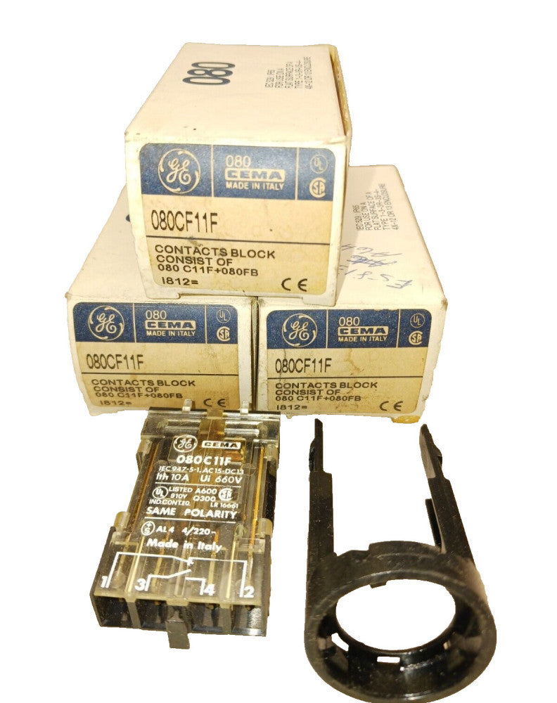 3) NEW GE 080CF11F CONTACT BLOCK  LOT OF 3