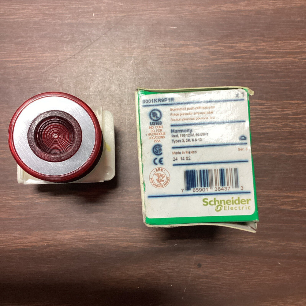 NEW Schneider Electric Illum Push Button Operator 30mm Red 9001KR9P1R