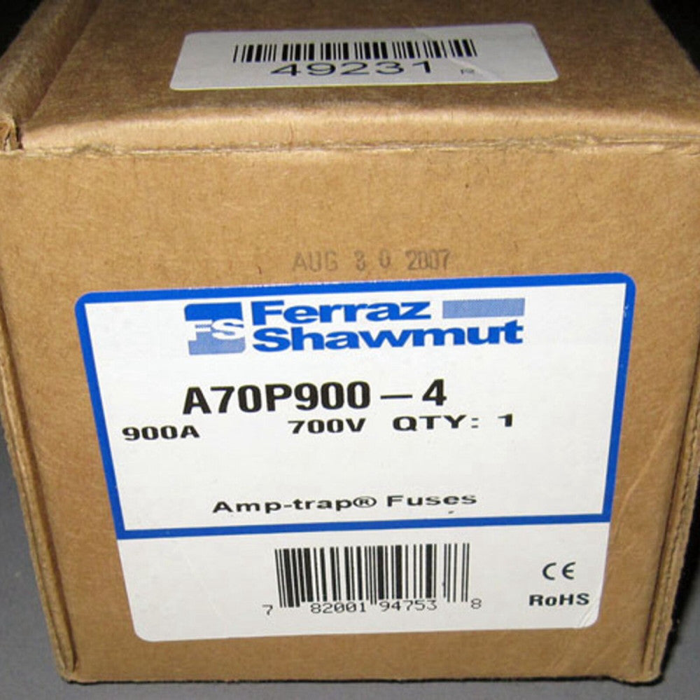 One Brand New FERRAZ SHAWMUT A70P900-4 AMP-TRAP Mersen Fuse
