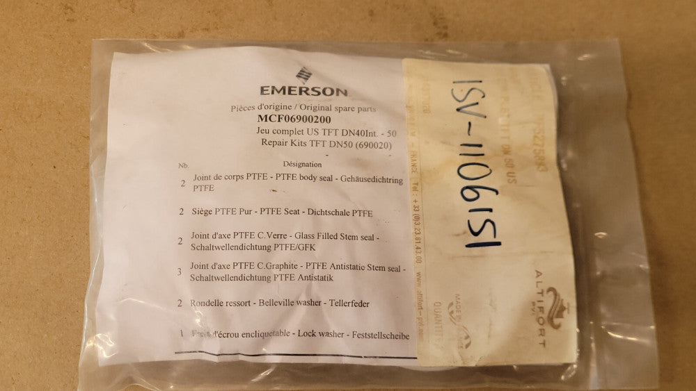 Emerson MCF06900200 PTFE Valve Seal Repair Kit TFT DN50 690020