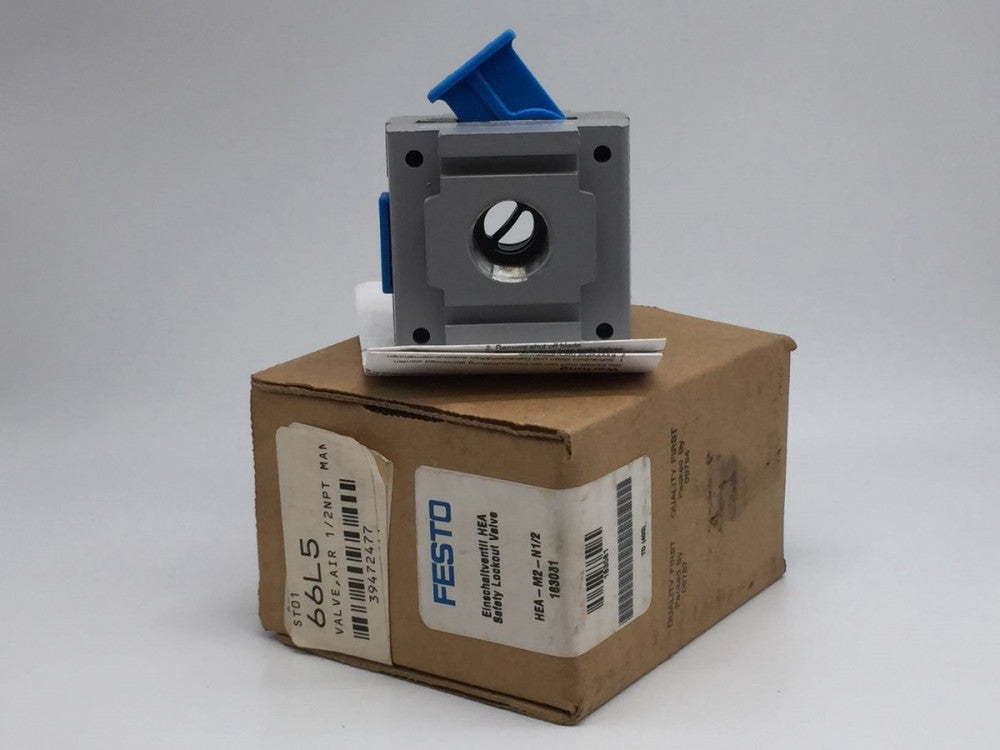 Festo HEA-M2-N1/2 Lockout Valve 1/2" NPT, 247Psi PN# 183061 