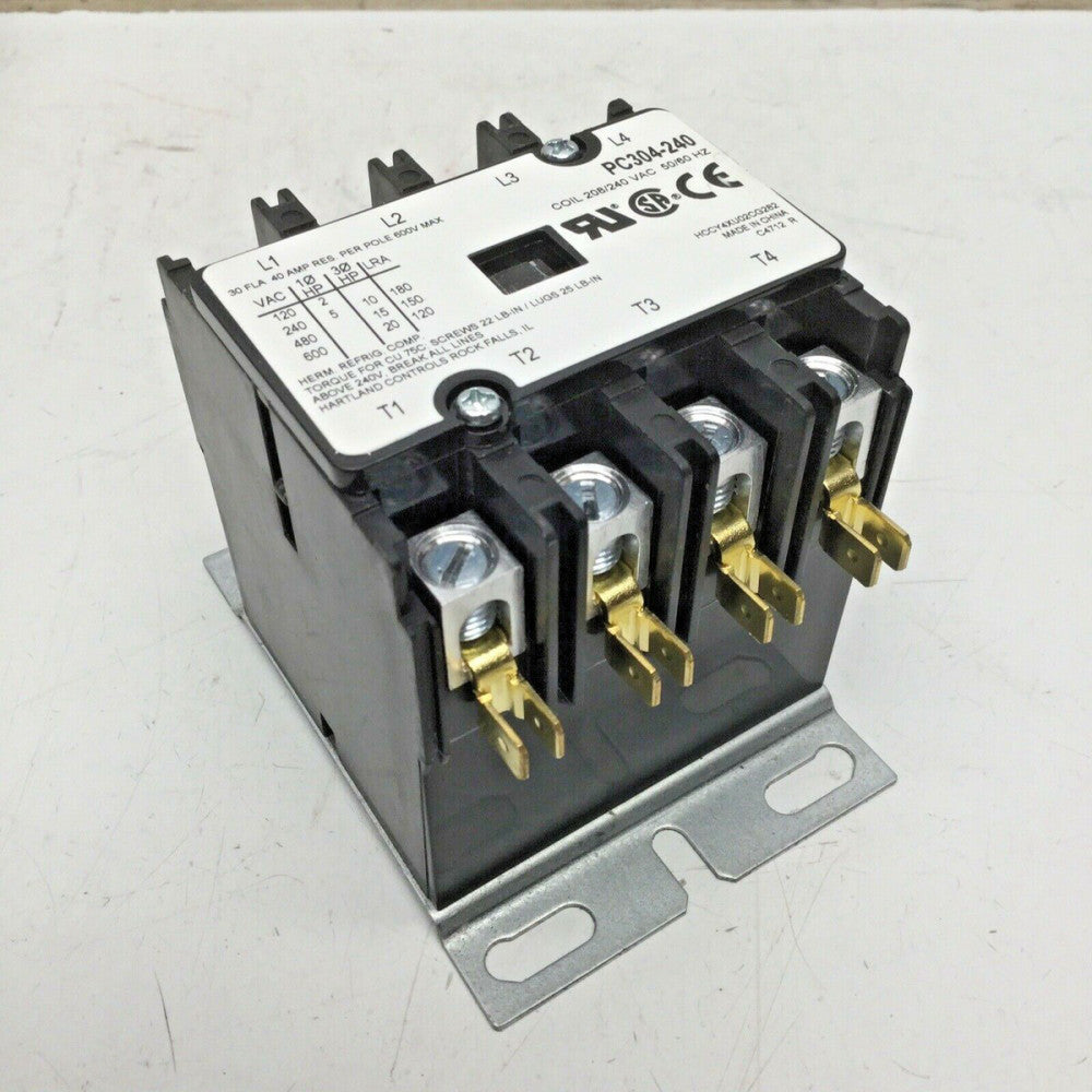 POWER & CONTROLS PC304-240 Definite Purpose Contactor 4P 30FLA 40A COIL 208/240