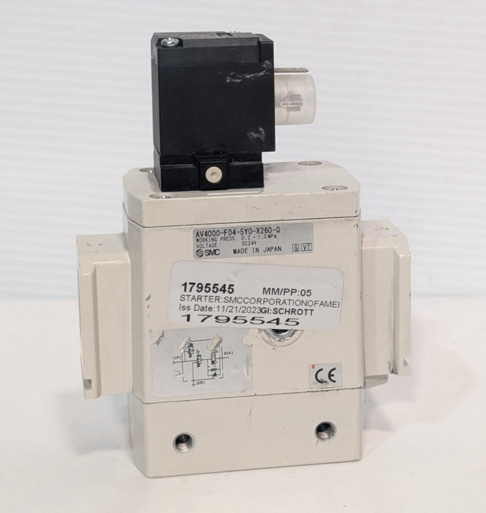 SMC Corp. AV4000-F04-5Y0-X260-Q Starter Start-Up Valve w/ 24VDC Coil, 0.2-1.0MPa
