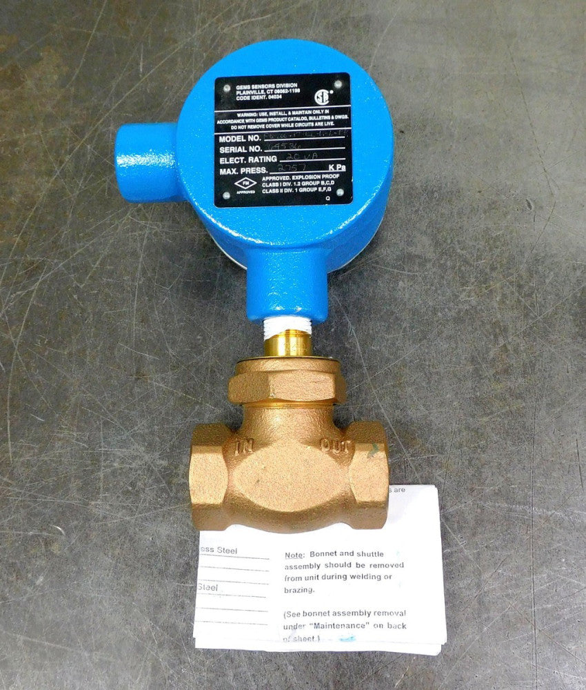 Gems Sensors Division -FS-200-PT-BR-1.-1.-EP Shuttle Type Flow Switch 20vA 1"NPT