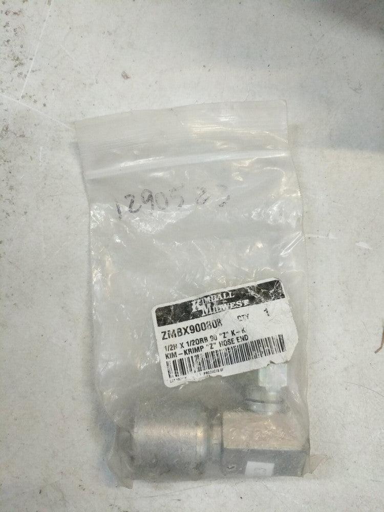 Kimball Midwest Kim-Krimp  “Z” Hose End Fitting 1/2Hx 1/2ORB 90-ZMBX900808