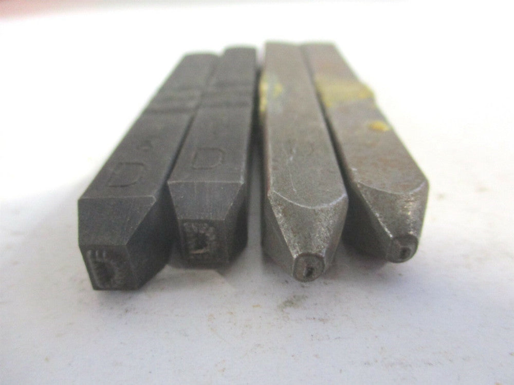 1/16", 1/8" Letter D Machine Made Individual Steel Stamps - Lot of 4