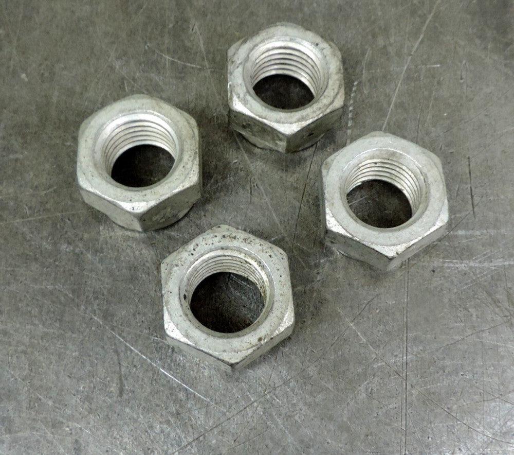Galvanized Hex Nut  Crush Lock Nut 1" SAE Course Thread Lot of Four (4)