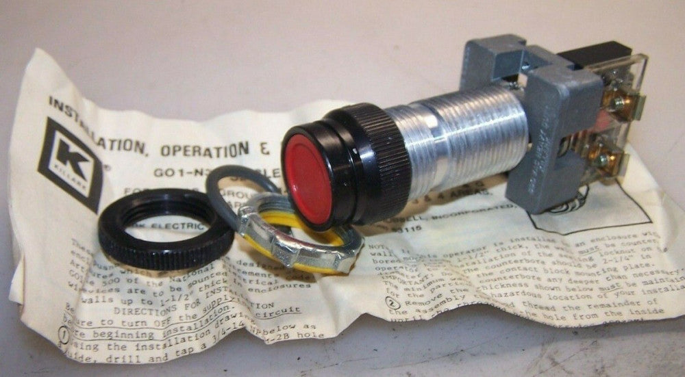 NEW KILLARK SPH-13818 RED MOMENTARY HAZARDOUS LOCATION PUSH BUTTON SWITCH 