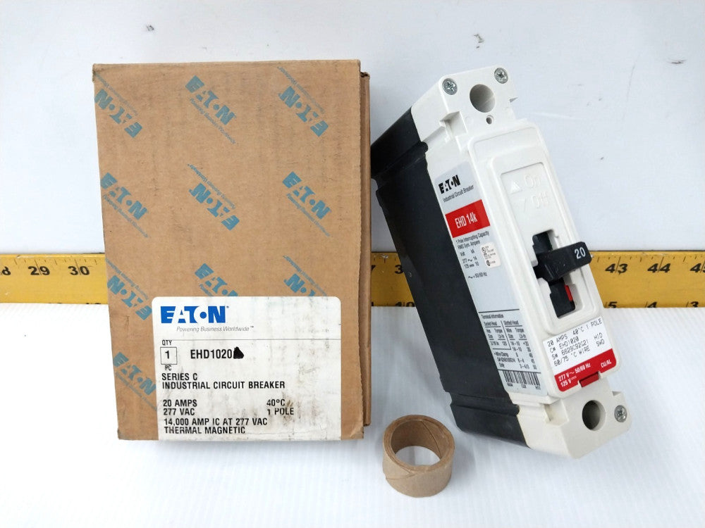Eaton 20 Amp Circuit Breaker 277 VAC / 125 VDC Single Pole  EHD1020