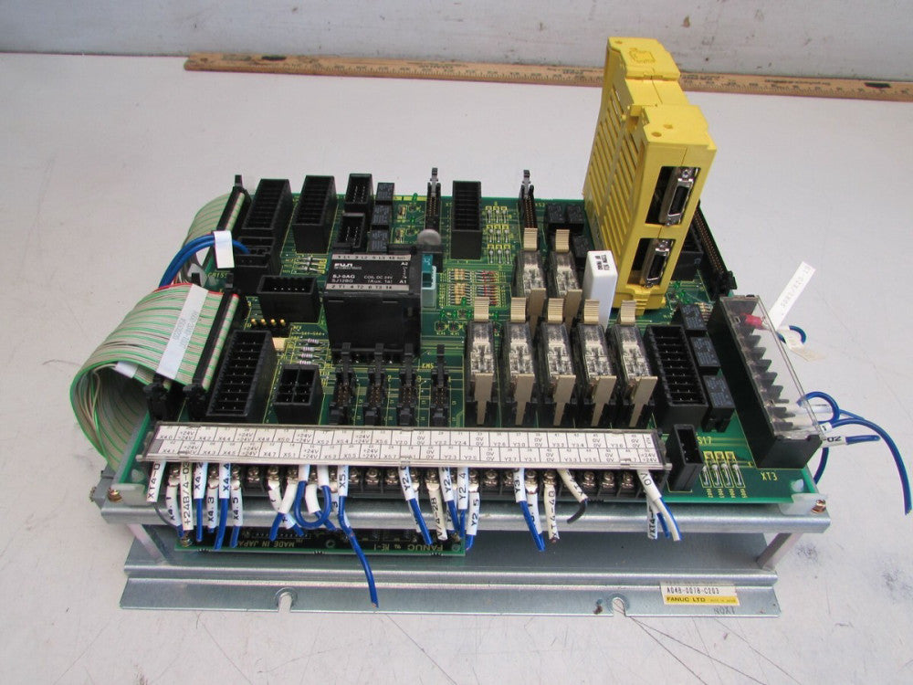 FANUC A04B-0078-C203 DISTRIBUTION UNIT W/A16B-1110-0500/01A TOP BOARD XLNT USED 