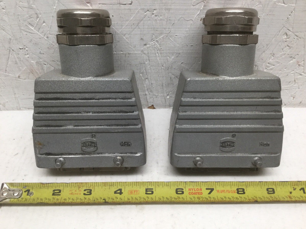 Harting han Hood Housing W/ Female Pin Insert (Lot of 2)