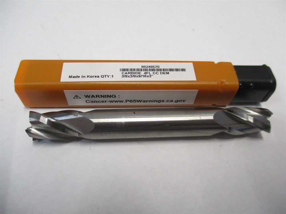 NEW (88248570) 3/8" x 3/8" x 9/16" x 3" 4-Flute CC DE RH Carbide Square End Mill