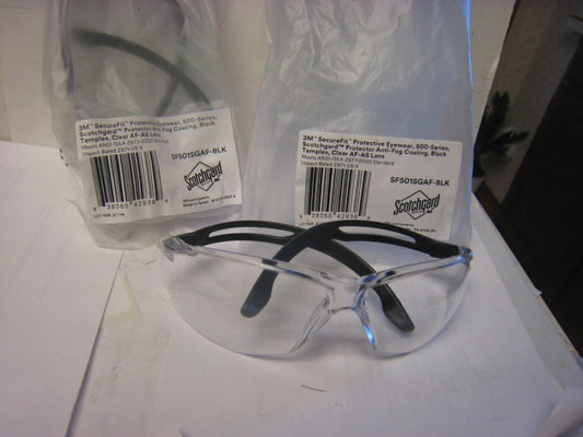 2- 3M Sf501sgaf-Blk Secure Fit, Securefit(Tm), Clear Anti-Fog Lens Polycarbonate