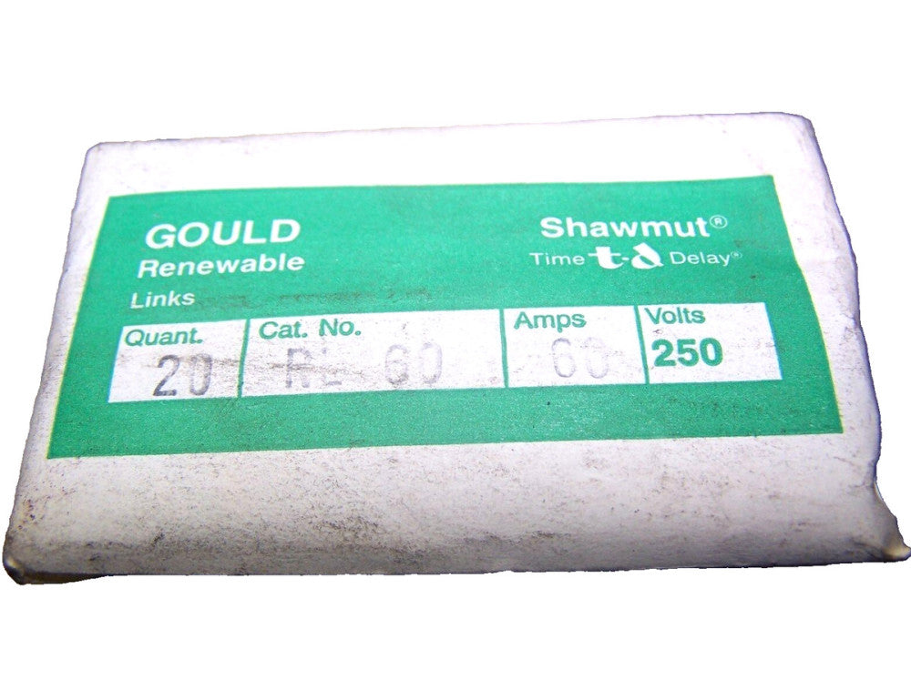 20) New Gould 60 Amp Renewable Fuse Links  RL 60  Lot Of 20