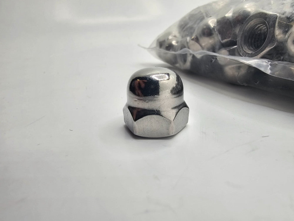 (QTY 100) NCPSS3/8C SS, 3/8-16 Hex Cap Nut Acorn