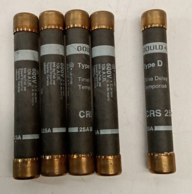 Gould CRS25 Time Delay Fuse 25A 600V (Lot Of 5)