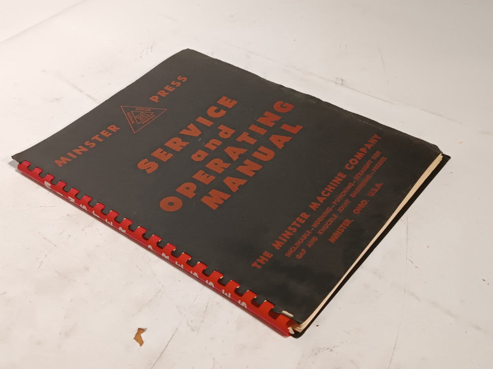 Minster Machine Co. P2-200 Press Service & Operating Manual, Bound, as shown
