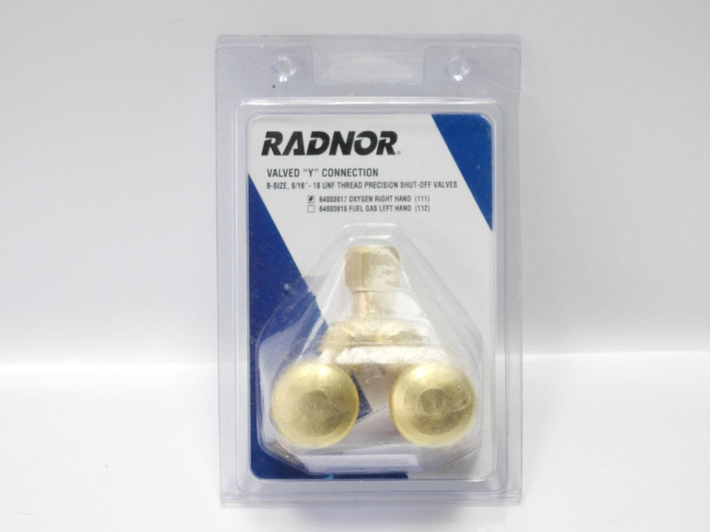 Radnor 64003917 Valve (Y) Connection Oxygen Right Hand 9/16"-18 UNF