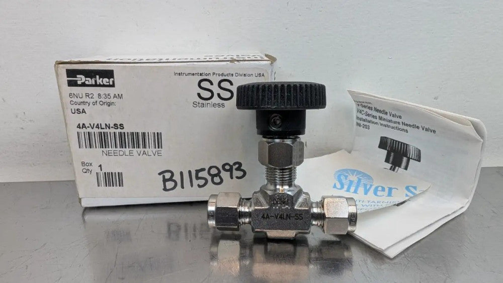 Parker 4A-V4LN-SS Stainless Steel Needle Valve 1/4" 5000 PSI