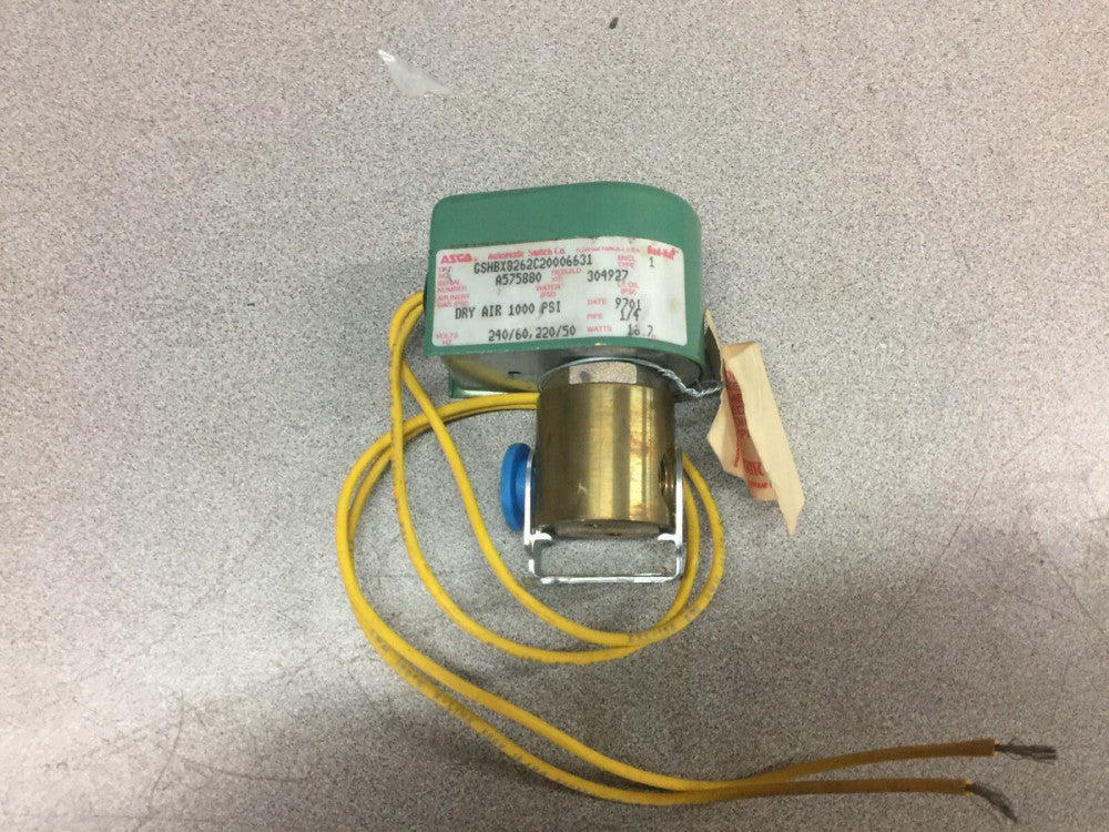 NEW NO BOX ASCO 1/4" 240 VAC 1000 PSI SOLENOID VALVE GSHBX8262C20006631