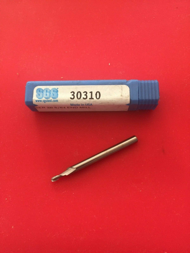 NEW SGS 30310 5/64" Solid Carbide End Mill 2 Flute Ball Nose