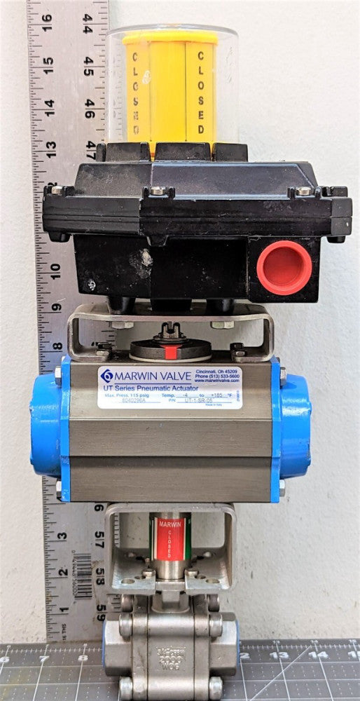 Marwin 3/4" Ball Valve 2,000 WOG, Valbia Actuator & Sentinel Valve Position[D1S4