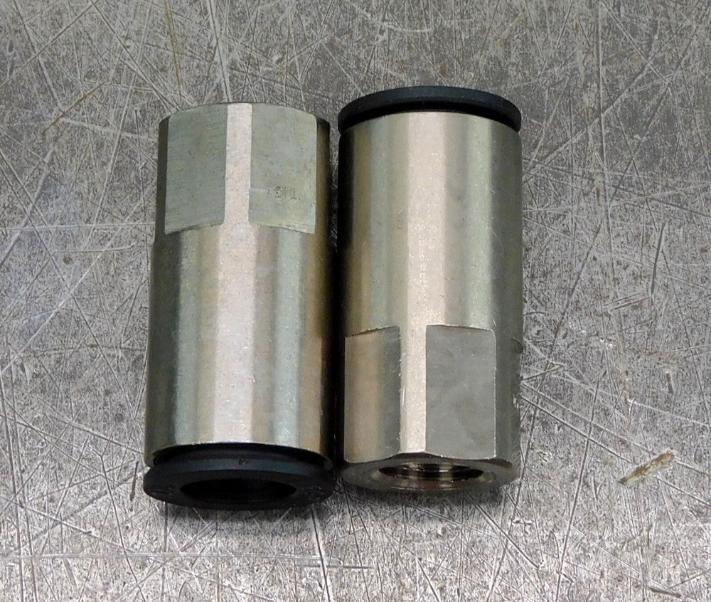 Legris TI33 Stainless Steel Push-to-Connect Fitting 1/2" DIA x 1/4" Lot of Two 2