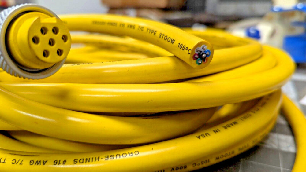 (40 Foot) 16/7 AWG Portable Cord STOOW 600V 105˚C Crouse Hinds E178290 [B6S4]