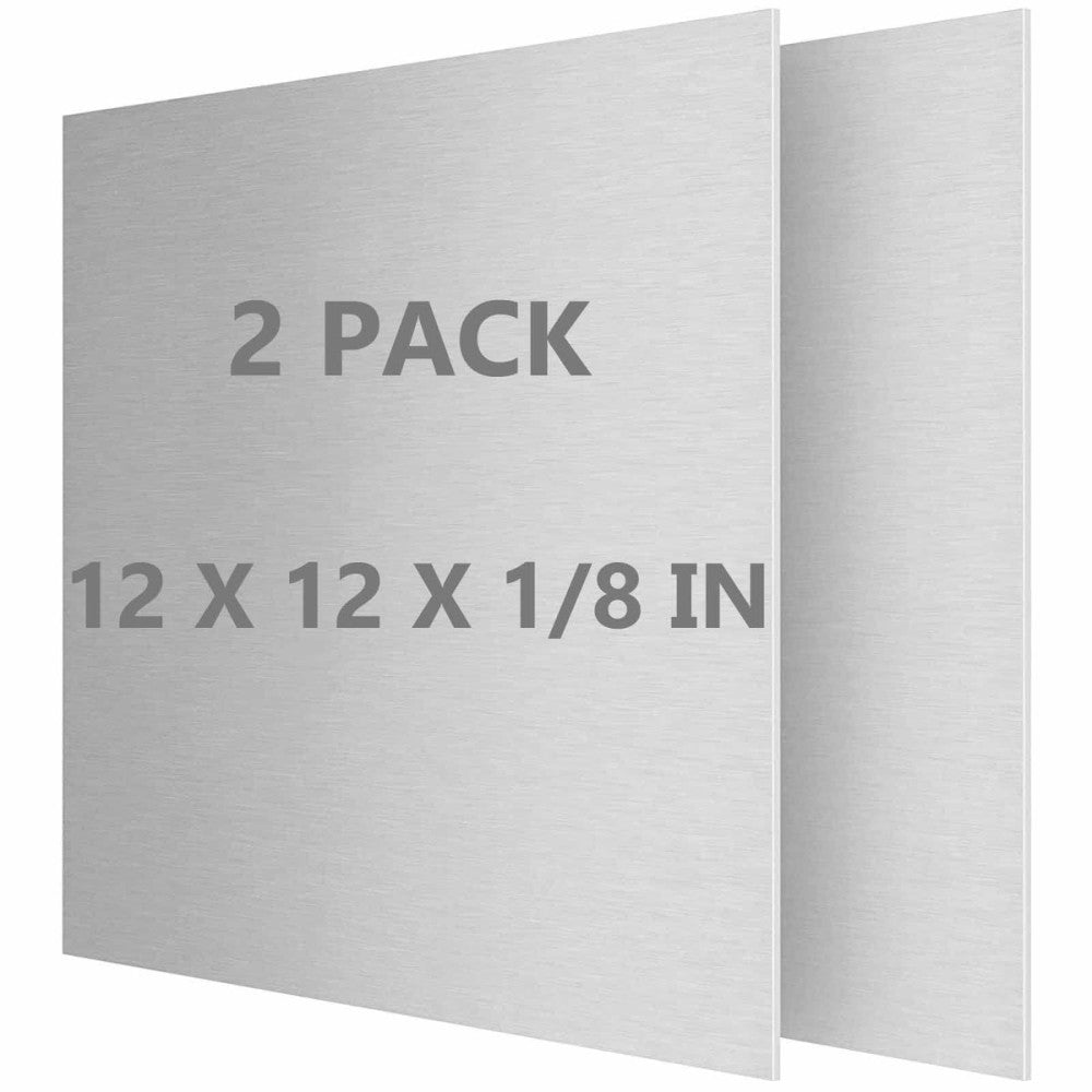 2Pack 6061 T651 Aluminum Sheet Metal 12 x 12 x 1/80.125” Inches Flat Plain Al...
