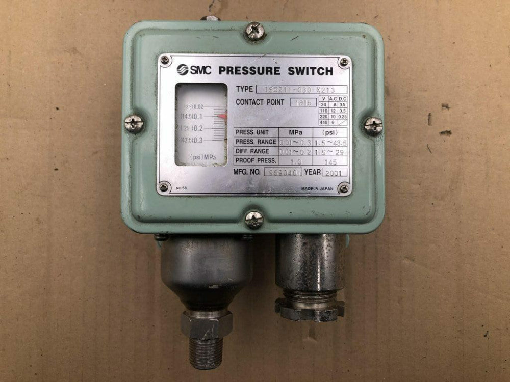 SMC ISG211-030-X213 General Purpose Pressure Switch 1.5-43.5PSI 969040