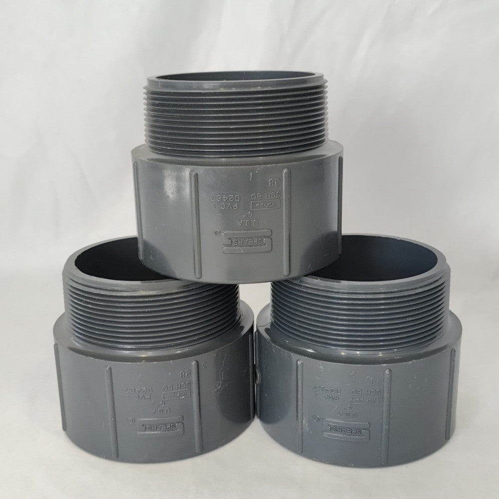 Lot of 3 Spears 836-040 NSF pw PVCI SCH 80 D2467 4" NPT x Socket
