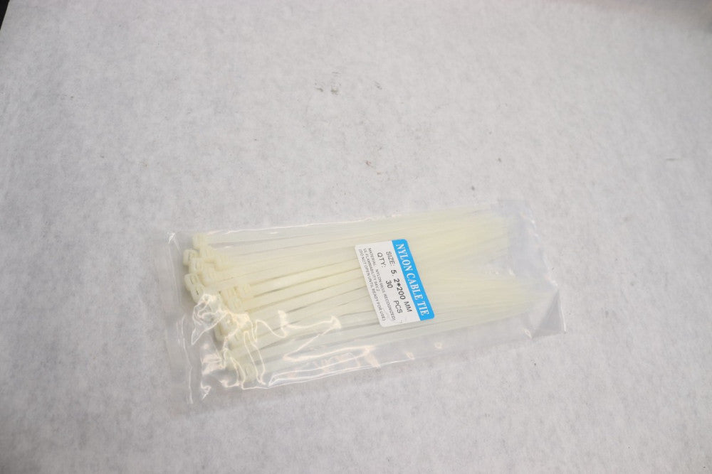 (30-Pk) Self-Locking Cable Tie Nylon Natural/ Clear 5.2 x 200mm