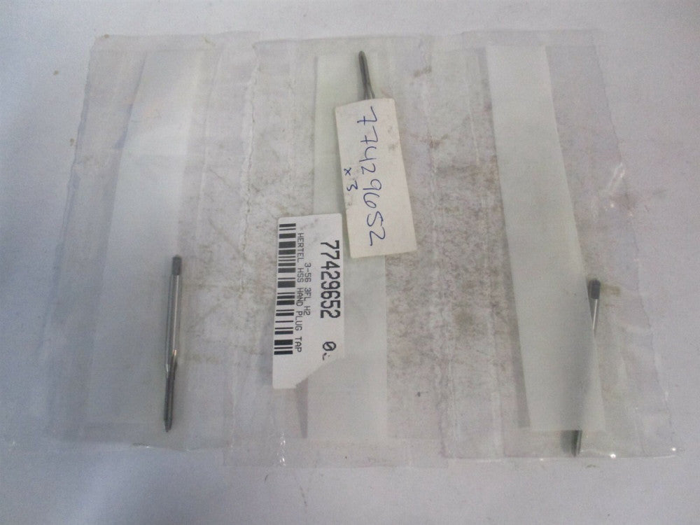 (K008067AS) #3-56 Bright HSS RH 3-Flute Straight Flute Plug Hand Tap - Qty 3