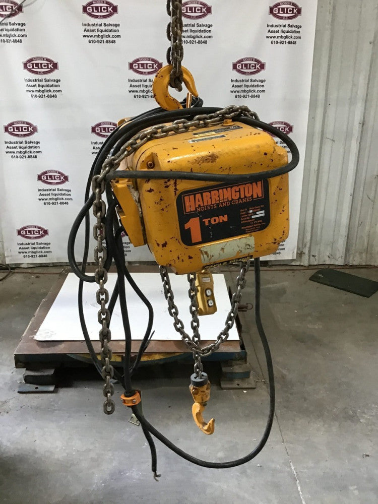 1 Ton Harrington Chain Hoist IC-BN 60Hz 0.85 Motor (missing end cap)