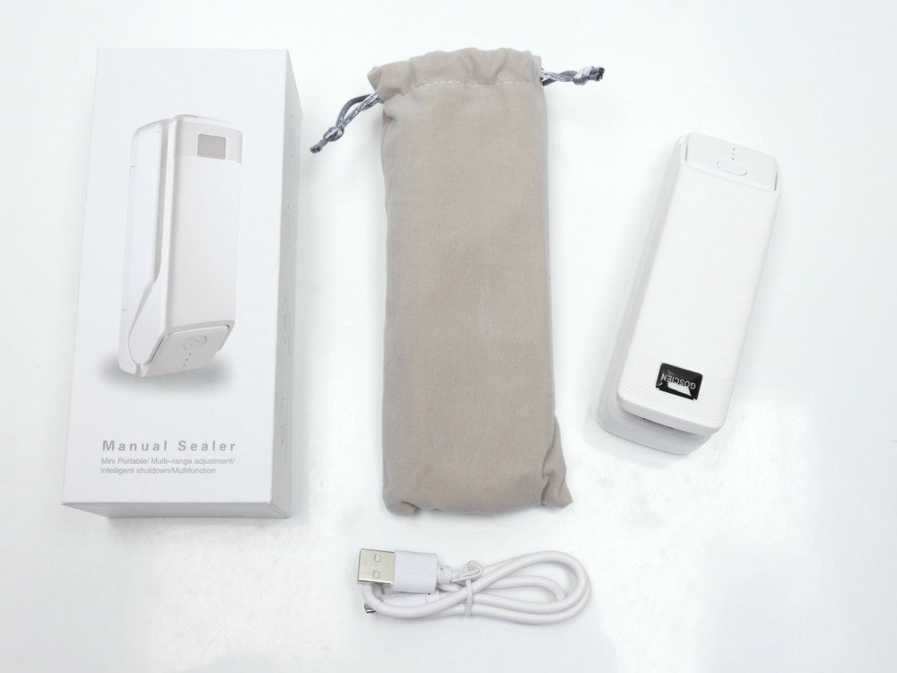 Mini Bag Sealer Chargeable Portable Quick 2 in 1 Heat Sealer for Plastic Bags Fo