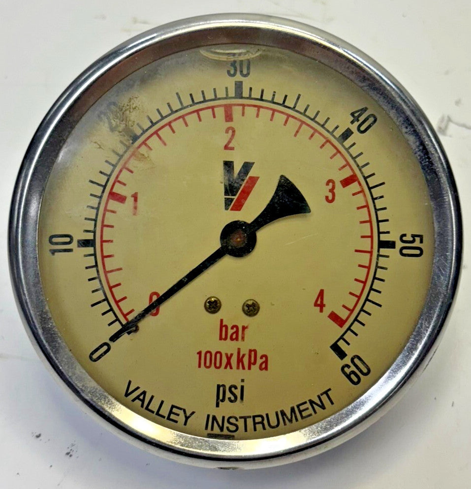 VALLEY INSTRUMENT GLYCERIN GAUGE 0-60PSI 53749 GRADE A