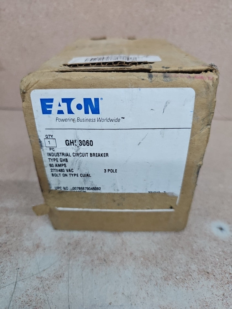 Eaton GHB3060 60 Amp 277/480V 3 Pole GHB Bolt On Circuit Breaker NOS