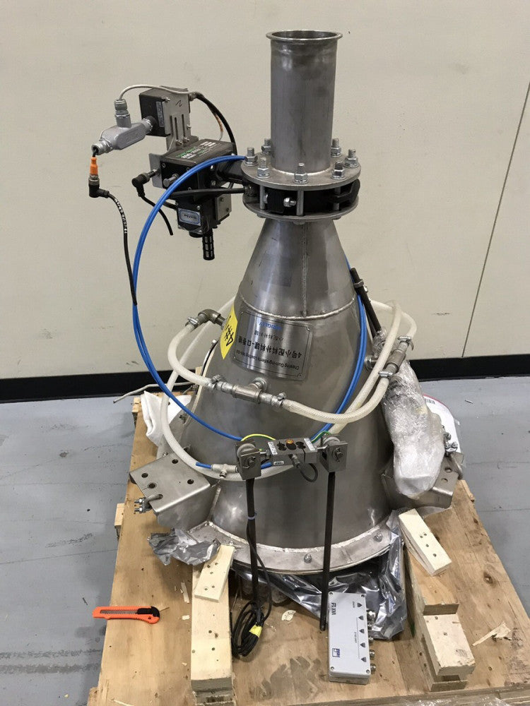 S/S 3 Ft³ Ingredient Loading Hopper, Hanging w/ 3-Load Cells 24"dia X 26"h Cone