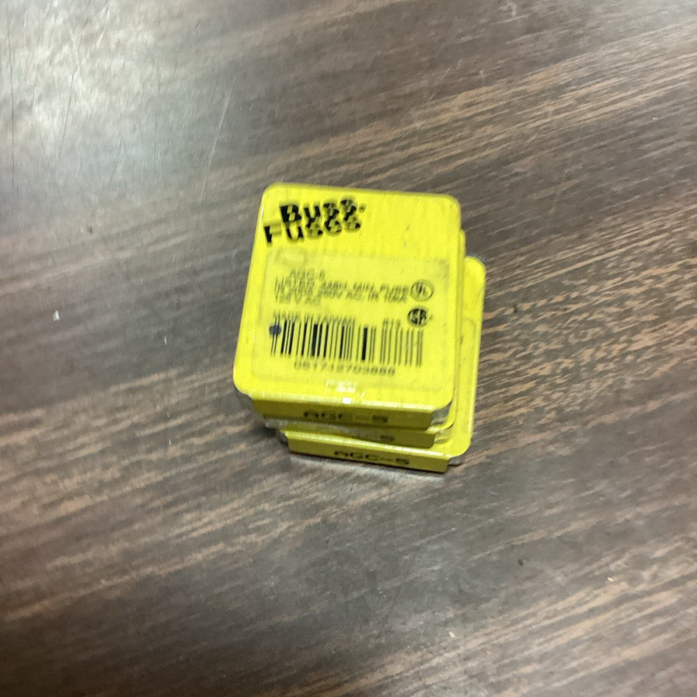 Buss AGC-5 Fuses - Pack Of 7 Fuses - 5 Amp