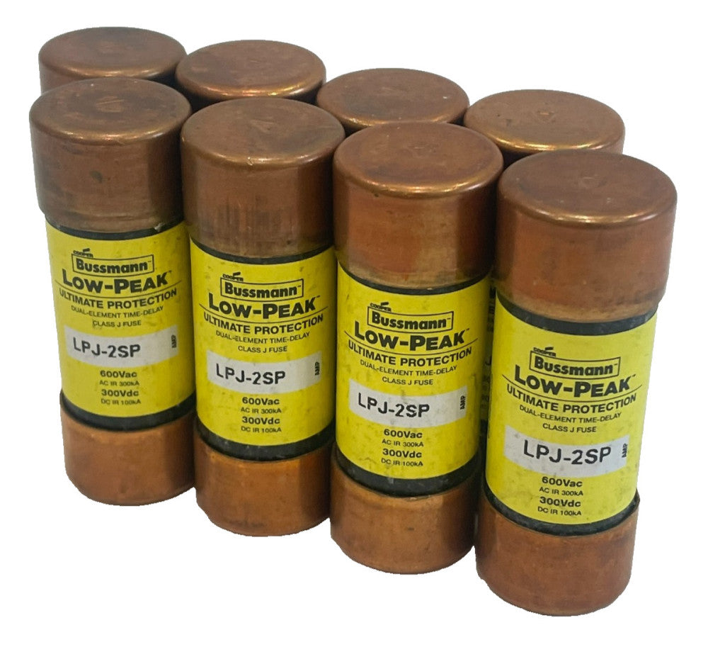 NEW LOT OF 8 BUSSMANN LPJ-2SP FUSES LPJ2SP