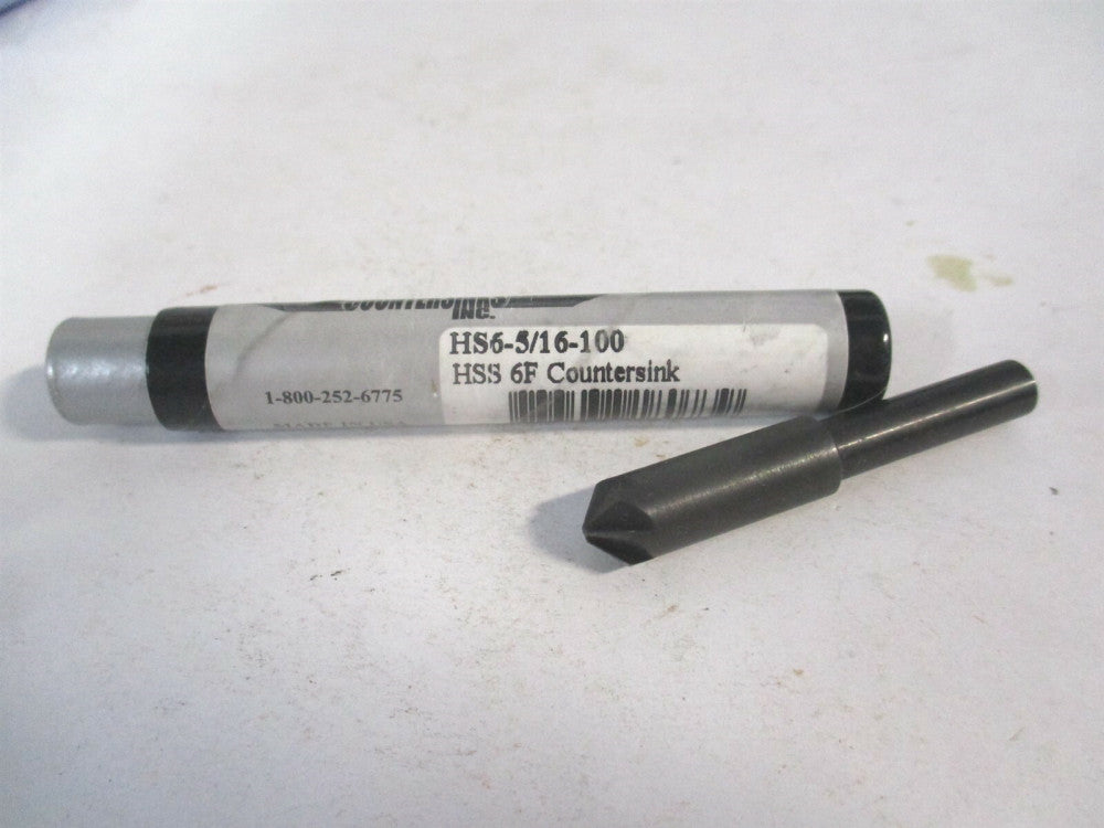 Countersinks Inc (HS6-5/16-100) High Speed Steel 6-Flute Countersink 